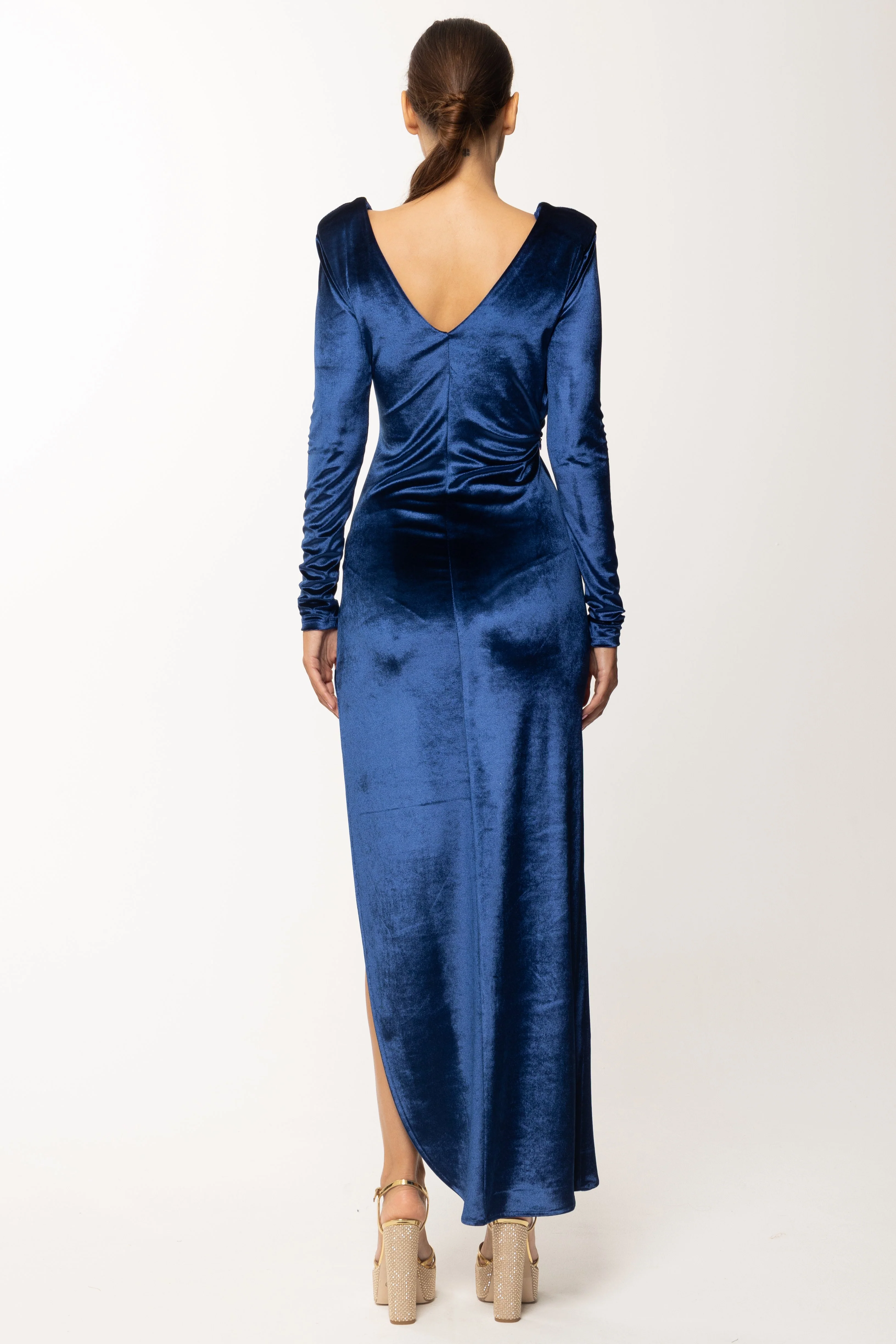 Abito Lungo Laminato con Fusciacca - Image 3