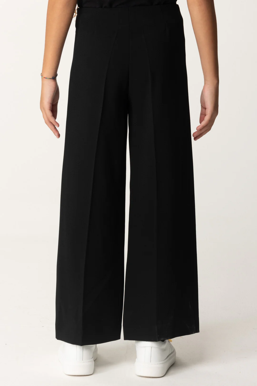 Pantaloni Wide-leg In Crepe con Charm Logo - Image 3