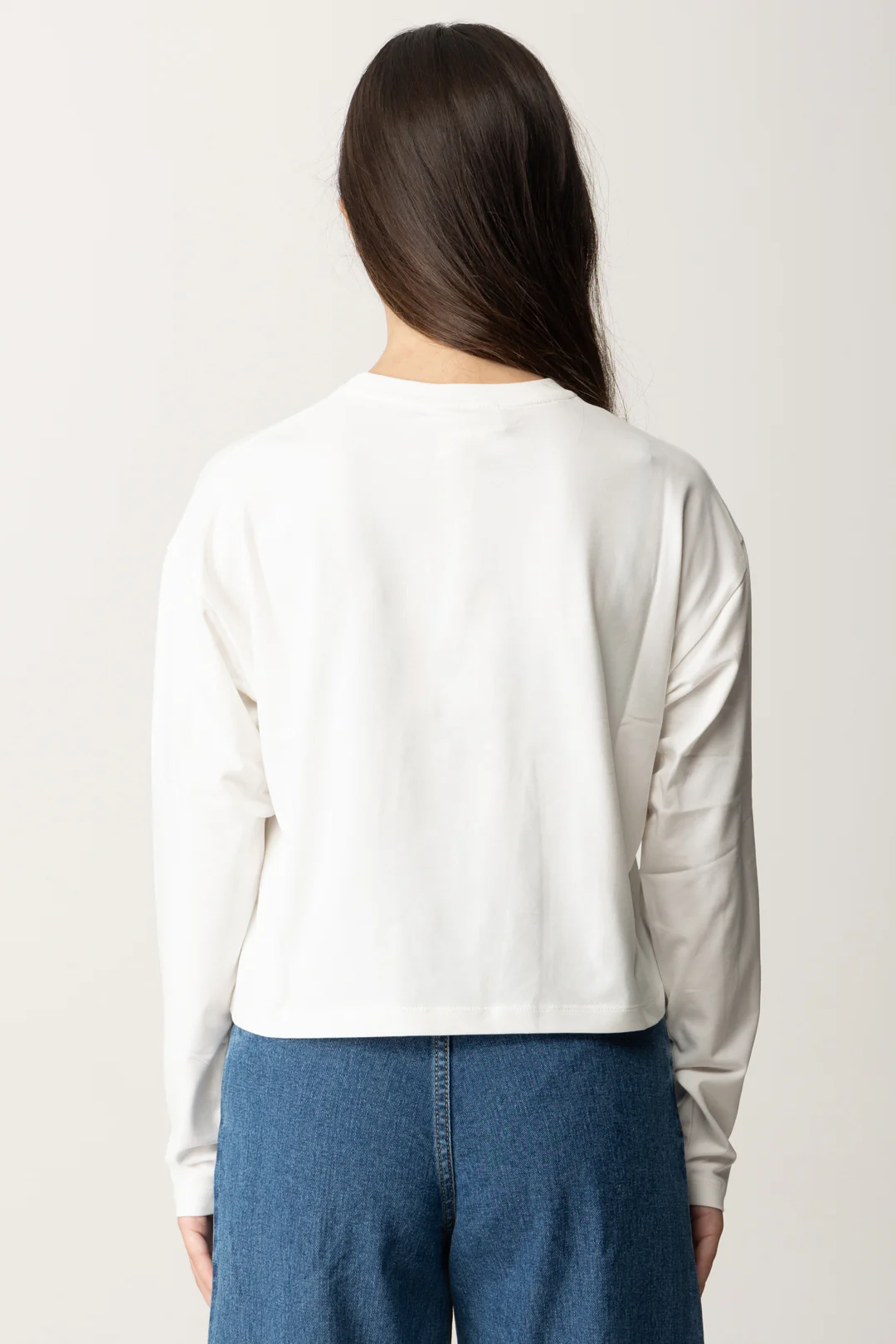 T-shirt Crop con Manica Lunga con Logo - Image 6
