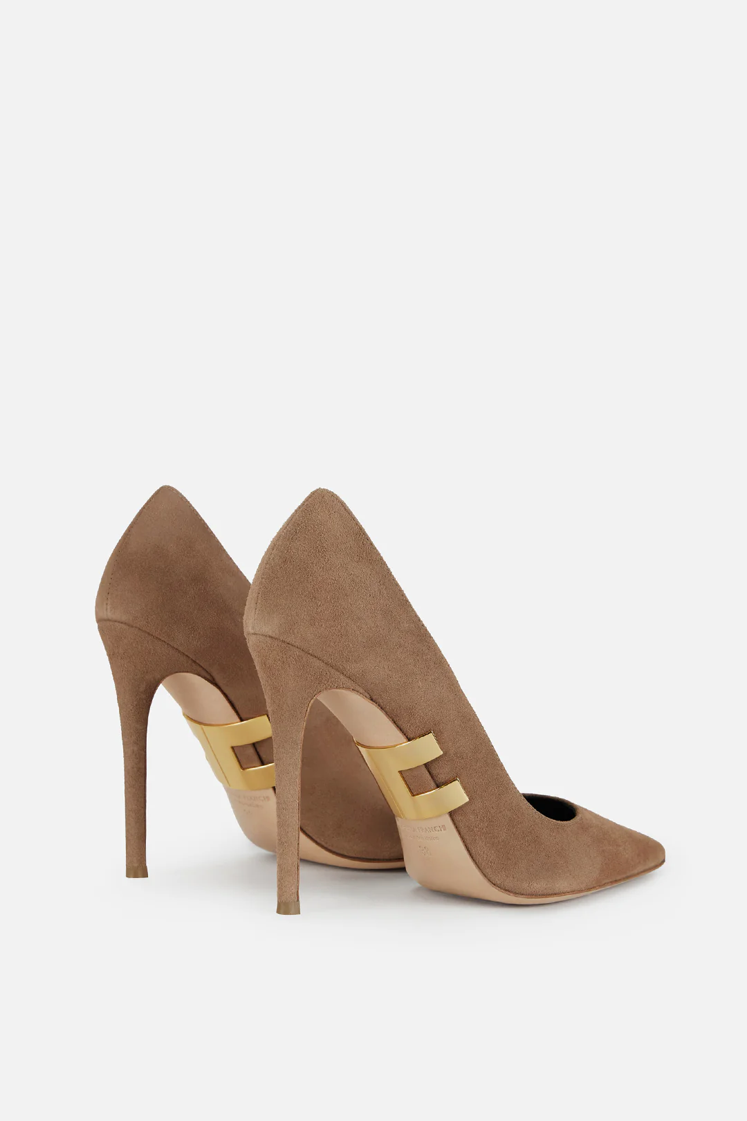 Decolleté In Suede con Logo Oro - Image 3