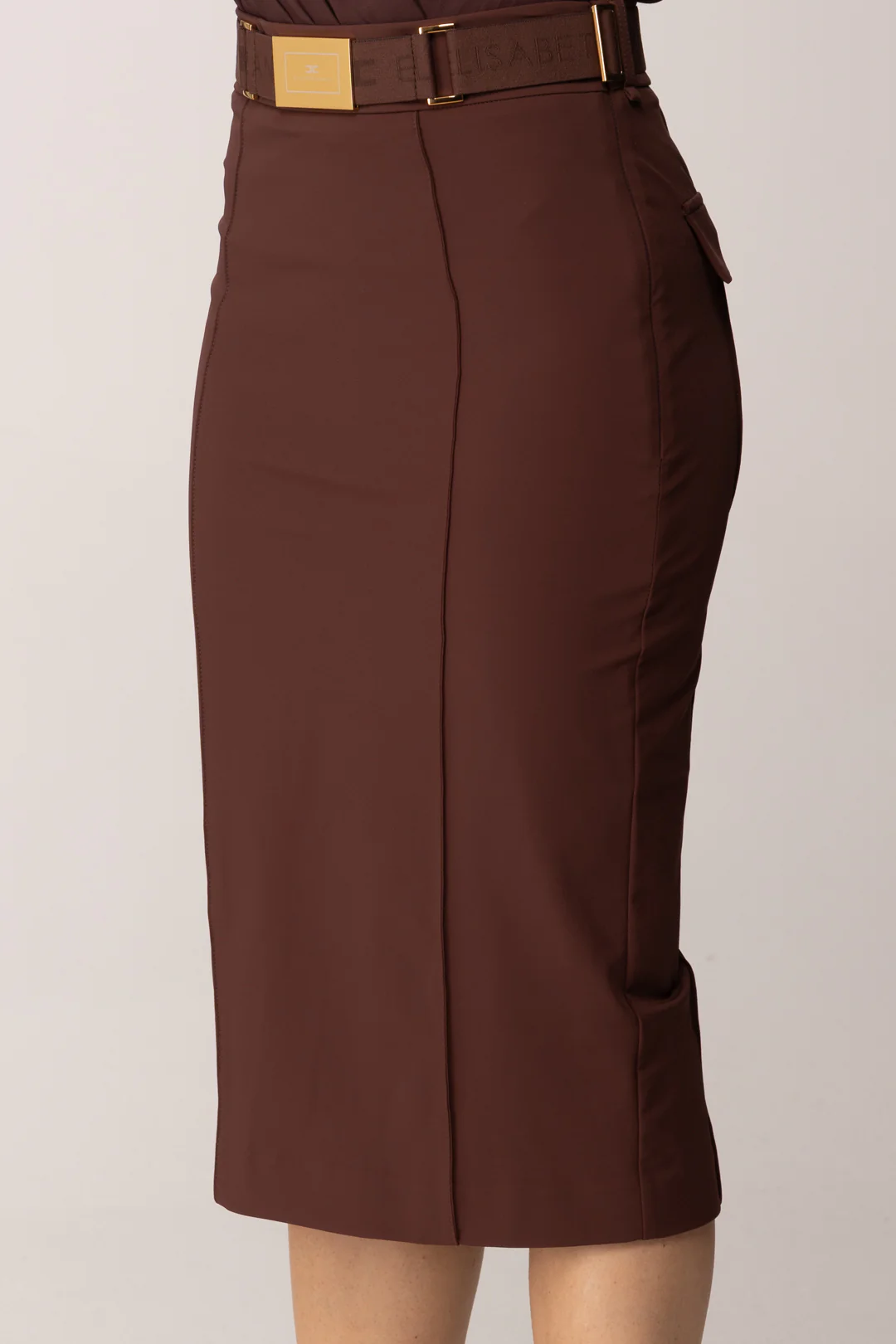 Gonna a Tubino In Bielastico con Cintura - Image 4