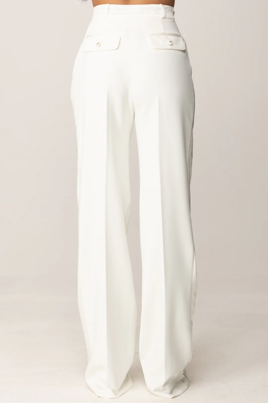 Pantaloni In Crêpe con Dettagli Smoking In Satin - Image 5