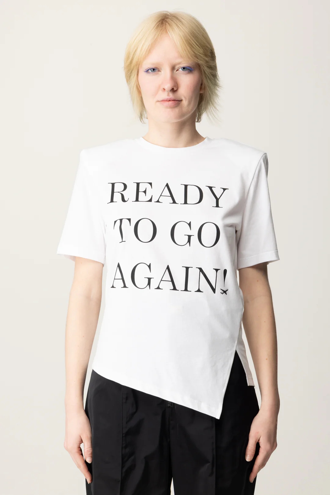 T-shirt con Stampa e Spalline Imbottite - Image 3