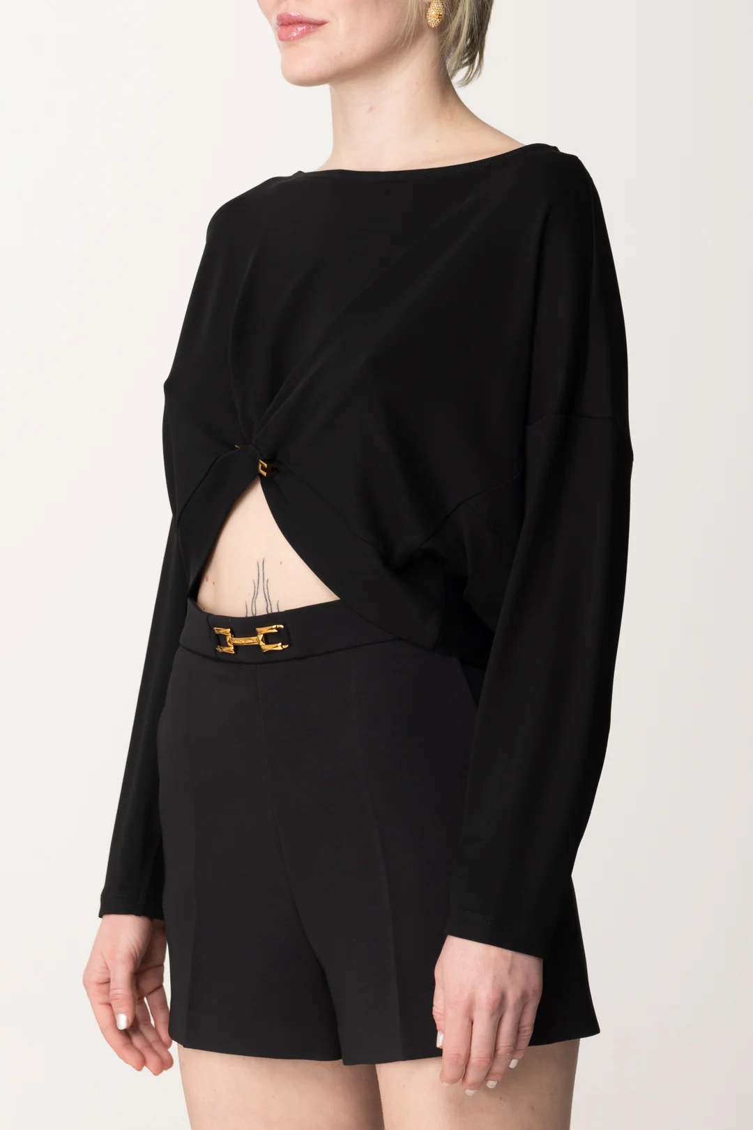 Top Crop a Maniche Lunghe con Mini Logo - Image 4