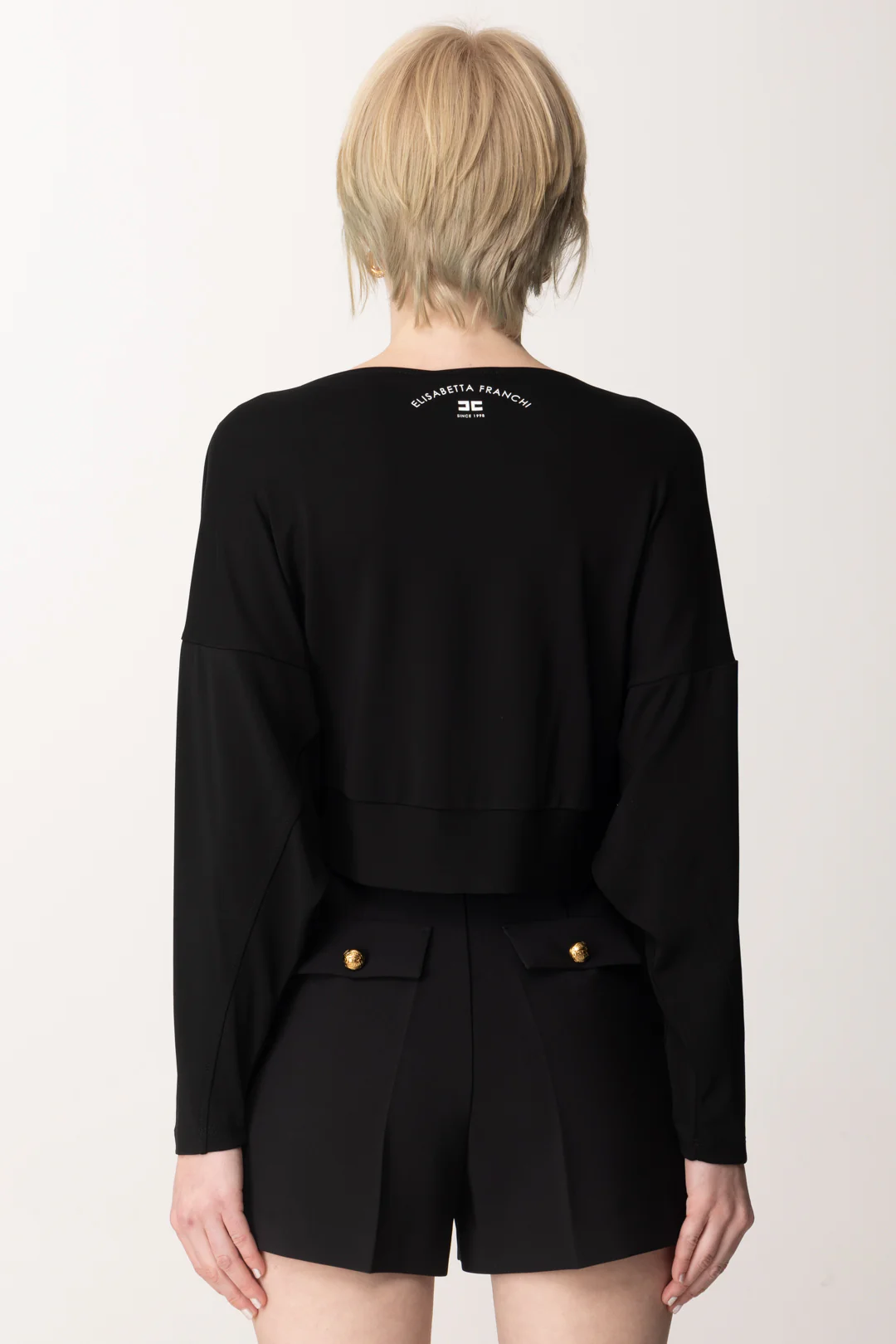 Top Crop a Maniche Lunghe con Mini Logo - Image 5