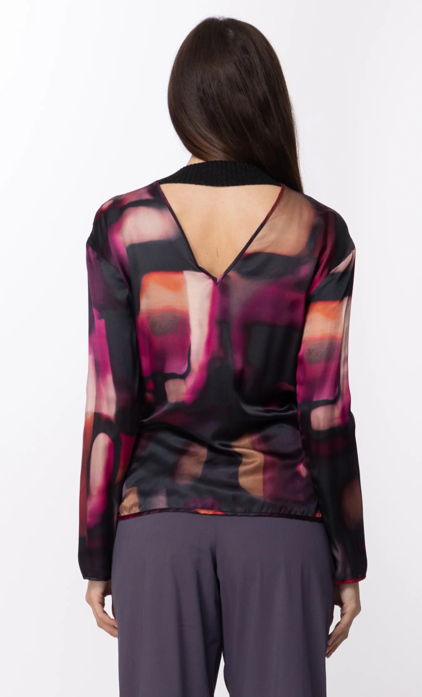 Maglia Scollo a V con Fantasia Multicolor - Image 3