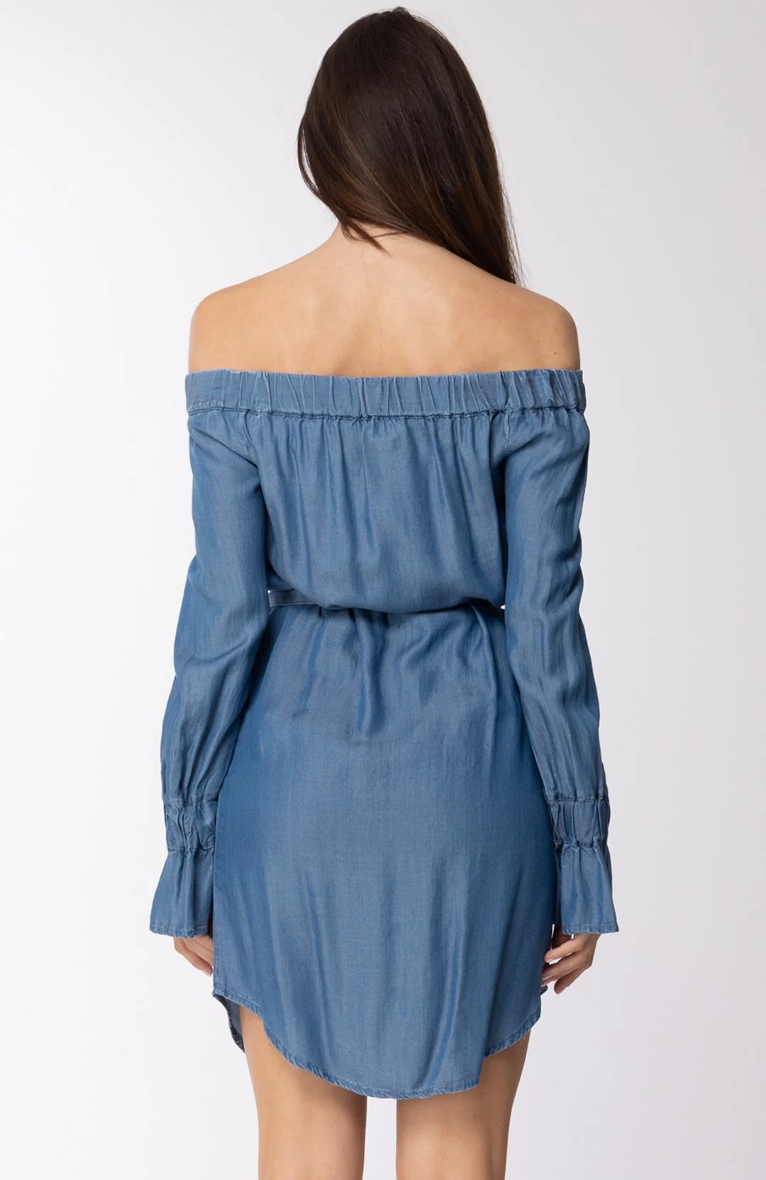 Abito Casacca In Denim con Cintura - Image 3