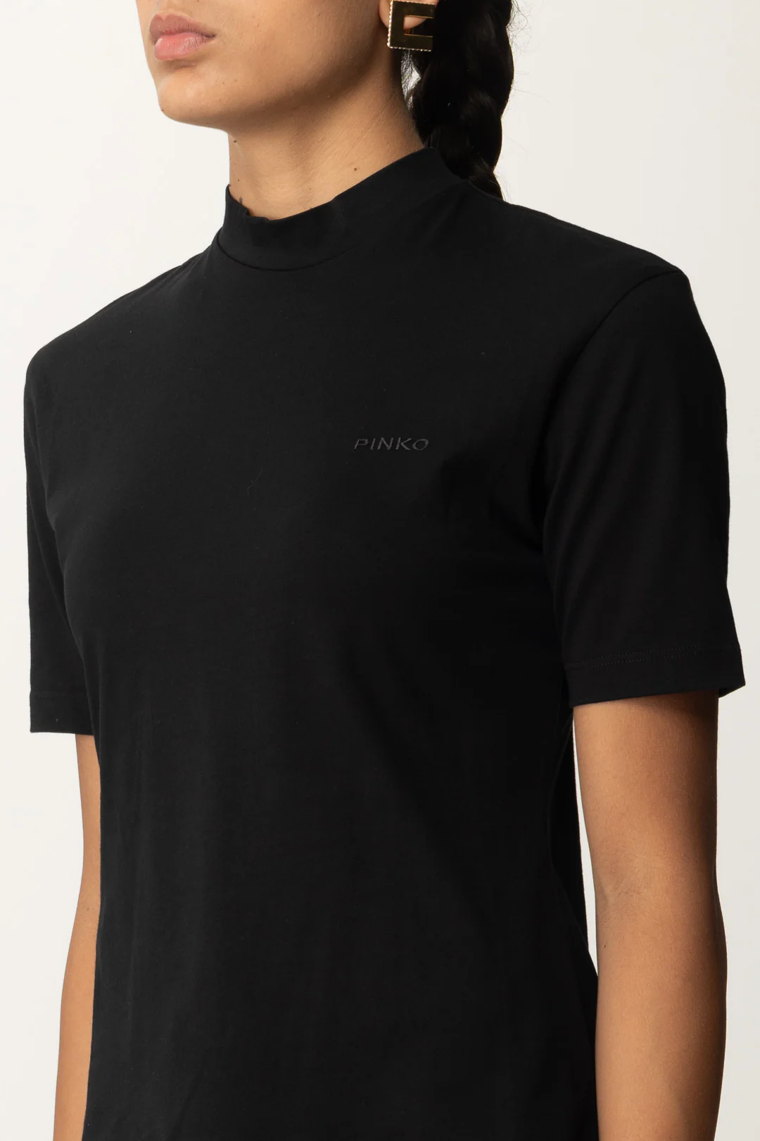 T-shirt Collo Alto con Ricamo Logo - Image 4