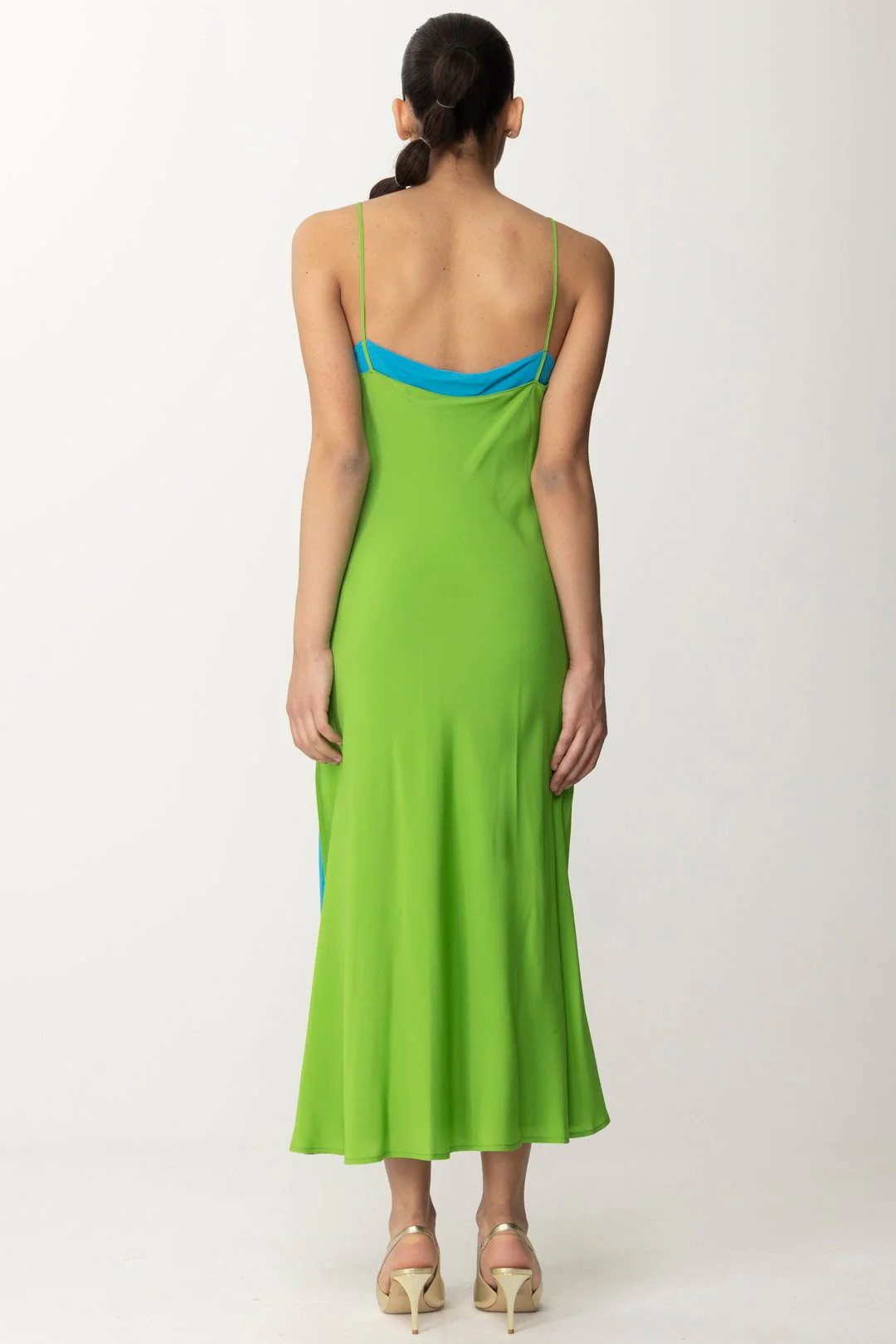 Abito Bicolore In Crepe De Chine Adelina - Image 4