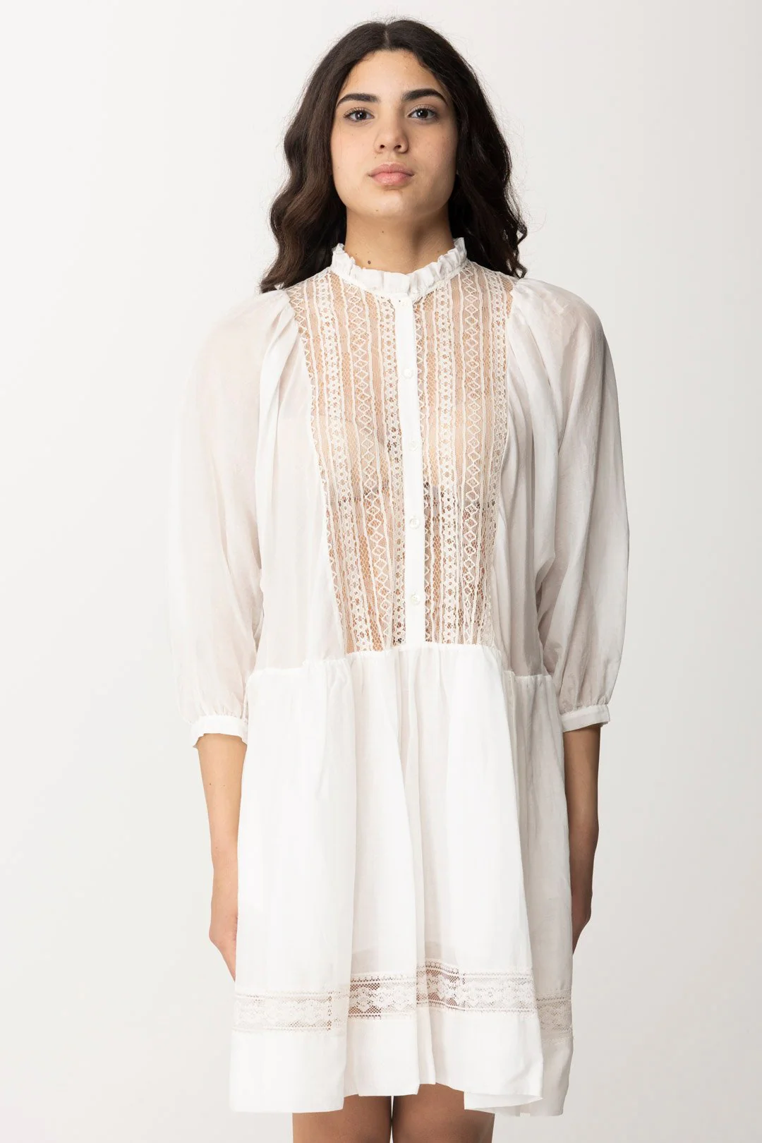 Abito Corto In Pizzo e Mussola Andreina - Image 3