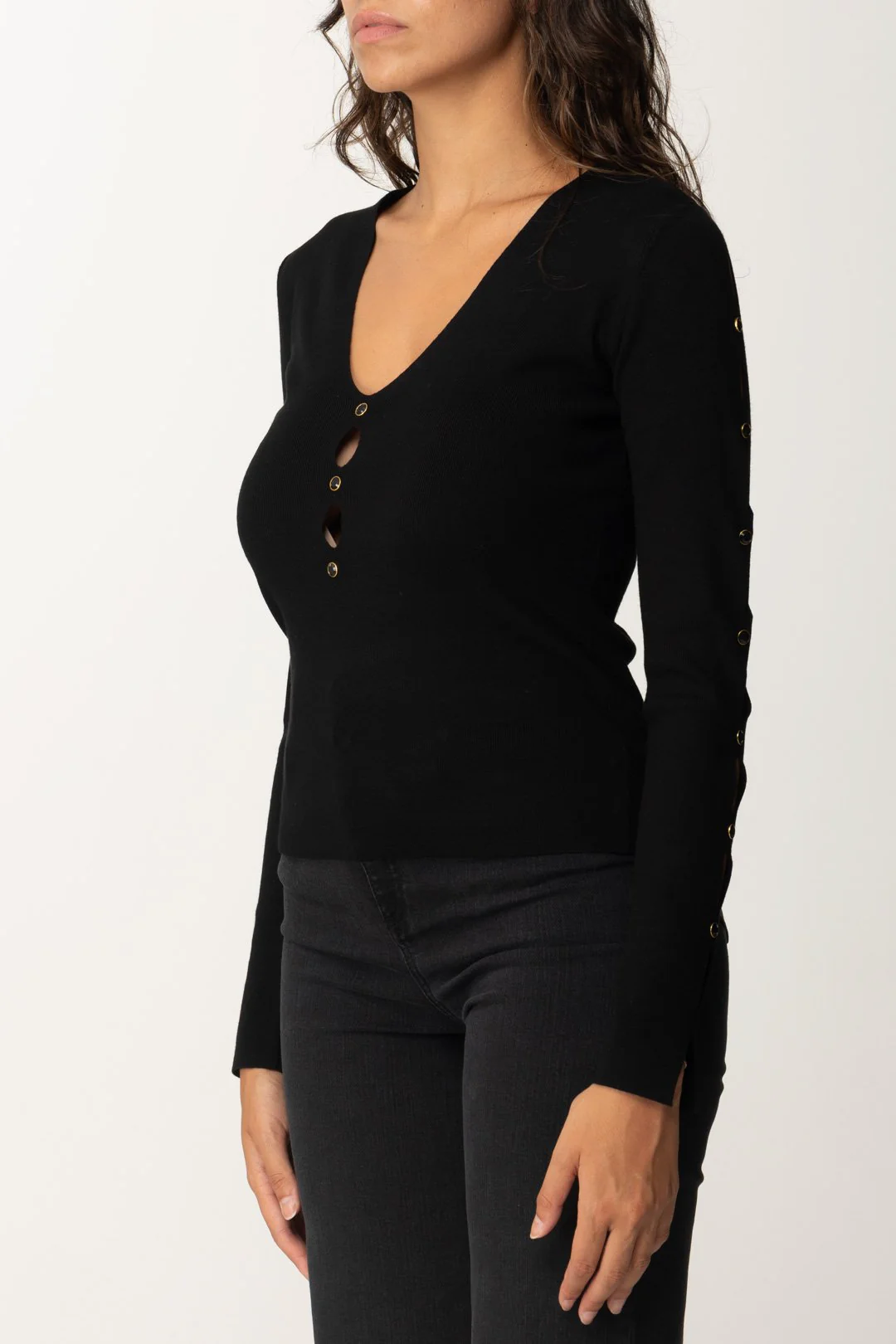 Maglia con Aperture e Borchiette - Image 4